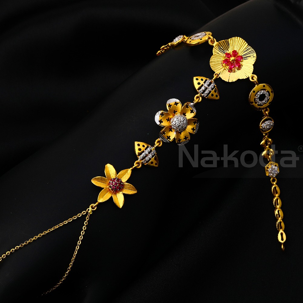 22ct Cz Gold Stylish Ladies Hathpan HP149