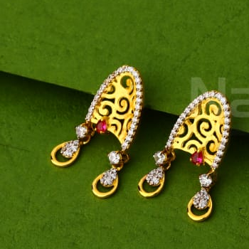 916 Gold CZ Hallmark Delicate Ladies Pendant Set FPS463 - Image 2