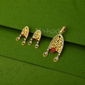 916 Gold CZ Hallmark Delicate Ladies Pendant Set FPS463