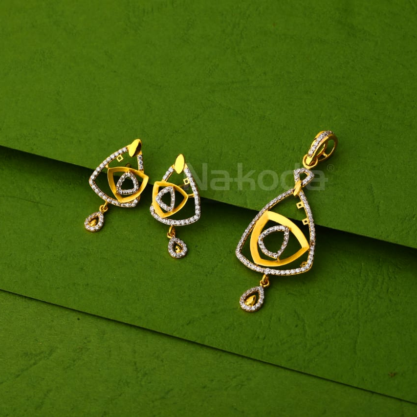 916 Gold CZ Ladies Exclusive Pendant Set FPS457