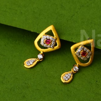916 Gold CZ Ladies Delicate Pendant Set FPS455 - Image 2