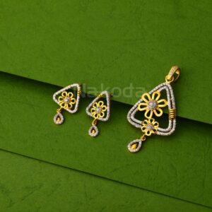 916 Gold CZ Ladies Classic Pendant Set FPS454