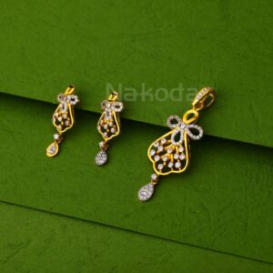 916 Gold Ladies Designer Pendant Set FPS468