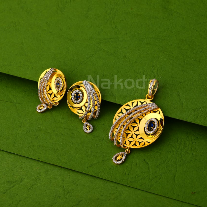 916 Gold Ladies Fancy Pendant Set FPS449