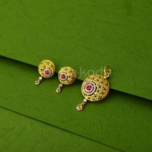 22KT Gold CZ Hallmark Stylish Ladies Pendant Set FPS443