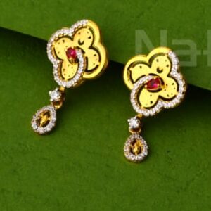 22KT Gold CZ Hallmark Designer Ladies Pendant Set FPS439