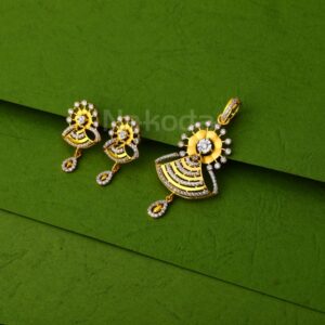22KT Gold CZ Hallmark Delicate Ladies Pendant Set FPS438