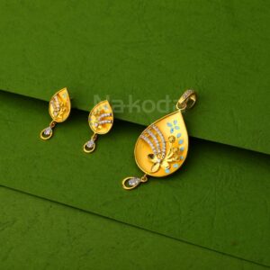 22KT Gold CZ Hallmark Classic Ladies Pendant Set FPS437