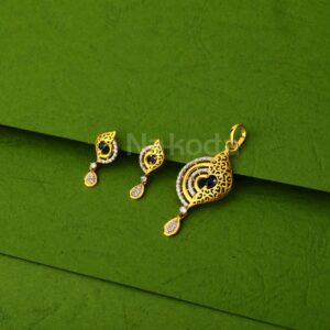 22KT Gold CZ Ladies Styish Pendant Set FPS435