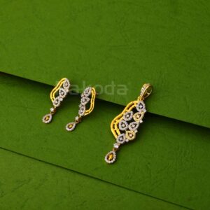 22KT Gold CZ Ladies Gorgeous Pendant Set FPS434