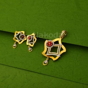22KT Gold CZ Ladies Fancy Pendant Set FPS433