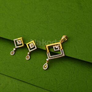 22KT Gold CZ Ladies Pendant Set FPS428