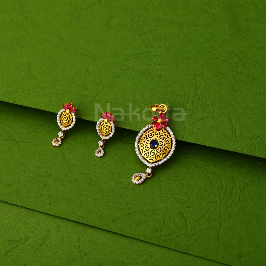 22KT Gold Hallmark Exclusive Ladies Pendant Set FPS424
