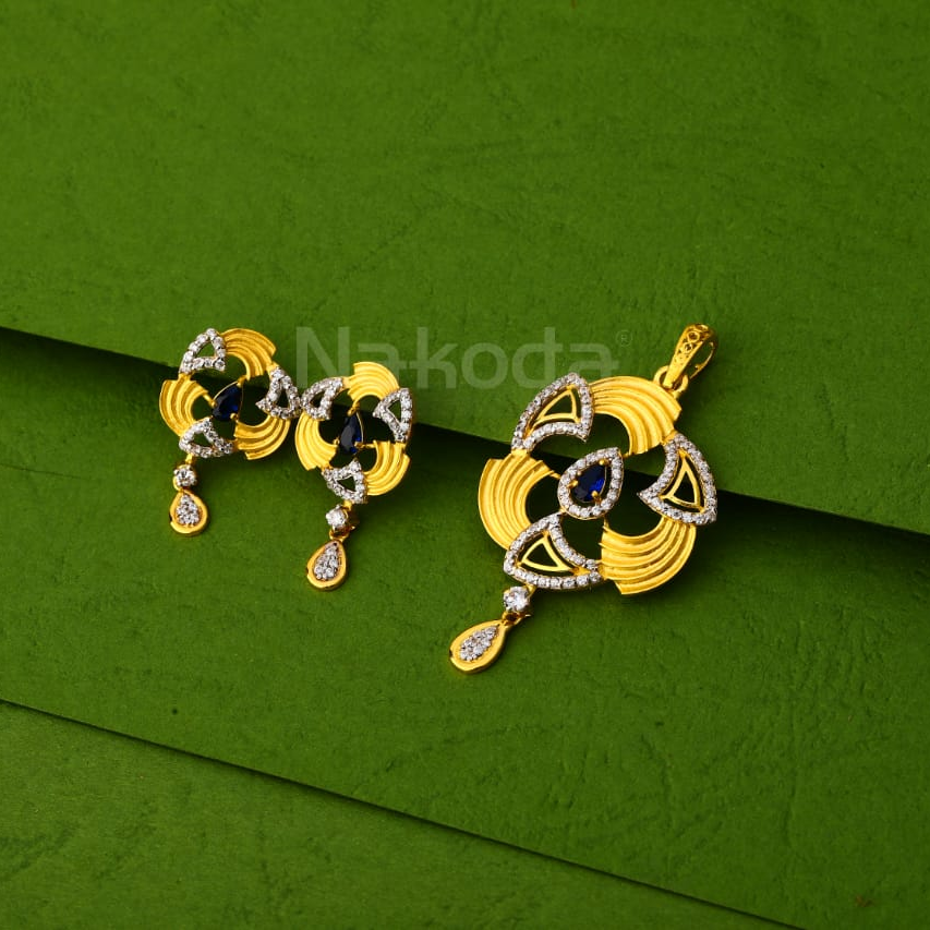 22KT Gold Hallmark Ladies Pendant Set FPS419 - Image 2