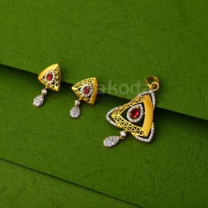 22KT Gold Ladies Stylish Pendant Set FPS418