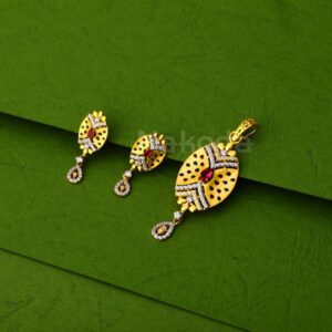 22KT Gold Ladies Stylish Pendant Set FPS417