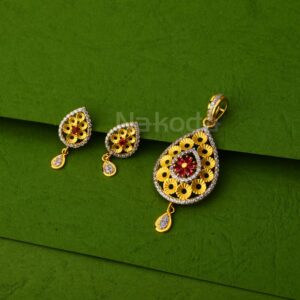22KT Gold Ladies Designer Pendant Set FPS387