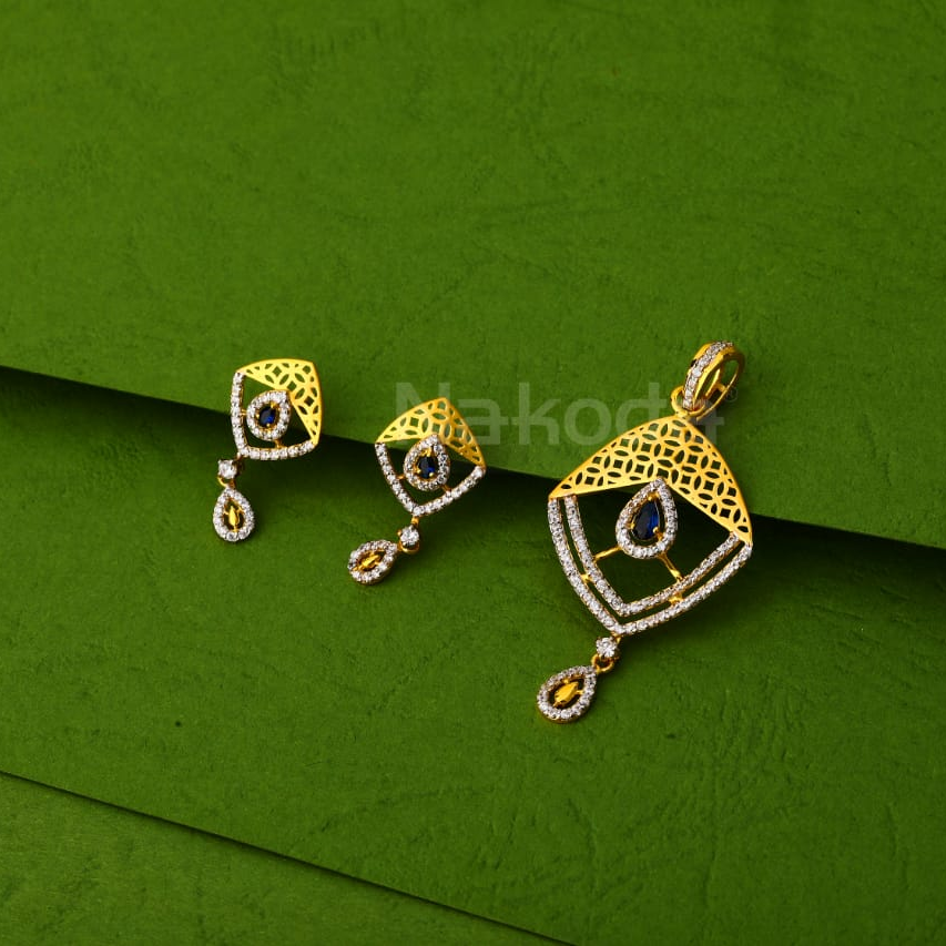 916 Gold CZ Hallmark Ladies Exclusive Pendant Set FPS380