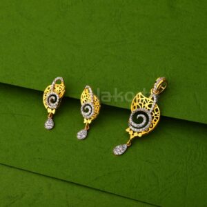 916 Gold CZ Fancy Ladies Pendant Set FPS411