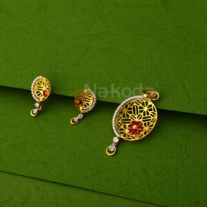 916 Gold Hallmark Exclusive Ladies Pendant Set FPS402