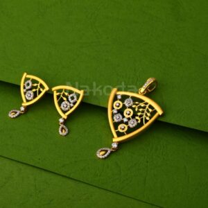 916 Gold Ladies Delicate Pendant Set FPS393