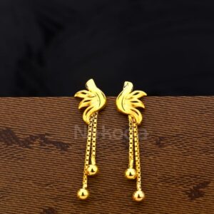 916 Gold CZ Hallmark Designer Ladies Plain Earrings LPE363