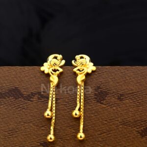 916 Gold CZ Delicate Ladies Plain Earrings LPE369