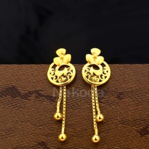 916 Gold CZ Designer Ladies Plain Earrings LPE370