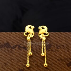 916 Gold Hallmark Stylish Ladies Plain Earrings LPE373
