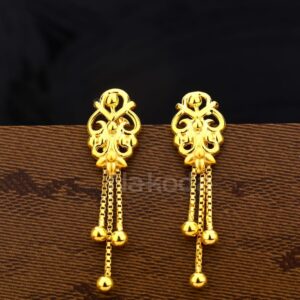 916 Gold Hallmark Gorgeous Ladies Plain Earrings LPE348