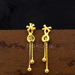 916 Gold Hallmark Fancy Ladies Plain Earrings LPE349
