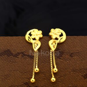 916 Gold Hallmark Designer Ladies Plain Earrings LPE351