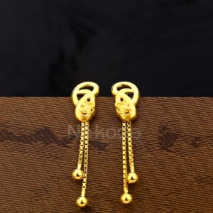 916 Gold Hallmark Classic Ladies Plain Earrings LPE353