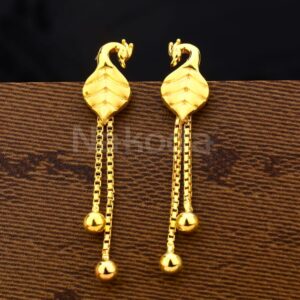 916 Gold Ladies Stylish Plain Earrings LPE355