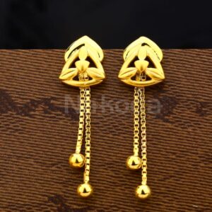 916 Gold Ladies Delicate Plain Earrings LPE360
