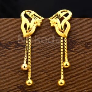 916 Gold Ladies Classic Plain Earrings LPE361