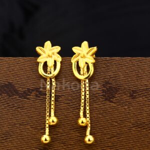 22KT Gold Ladies Fancy Plain Earring LPE345