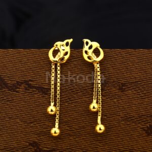 22KT Gold Women's Designer Plain Earring LPE334