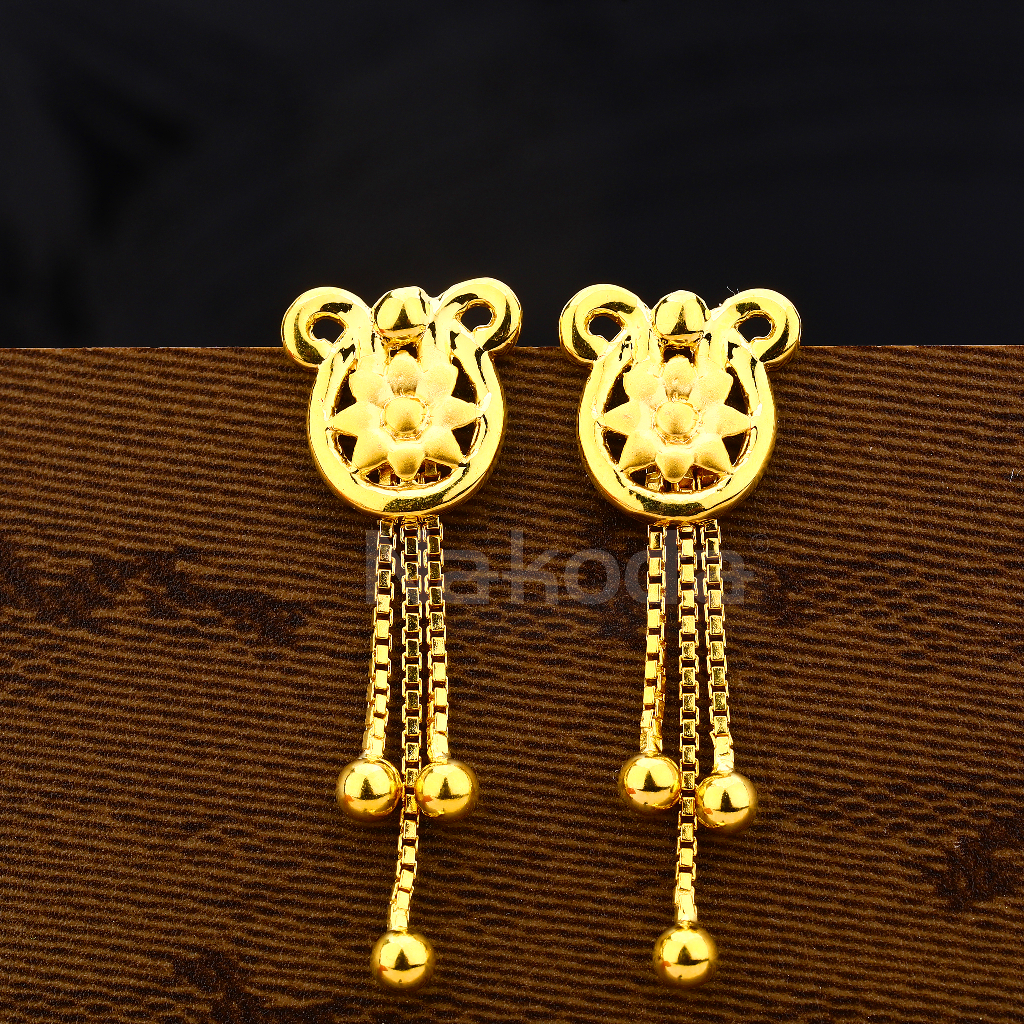 22KT Gold Women's Plain Earring LPE332