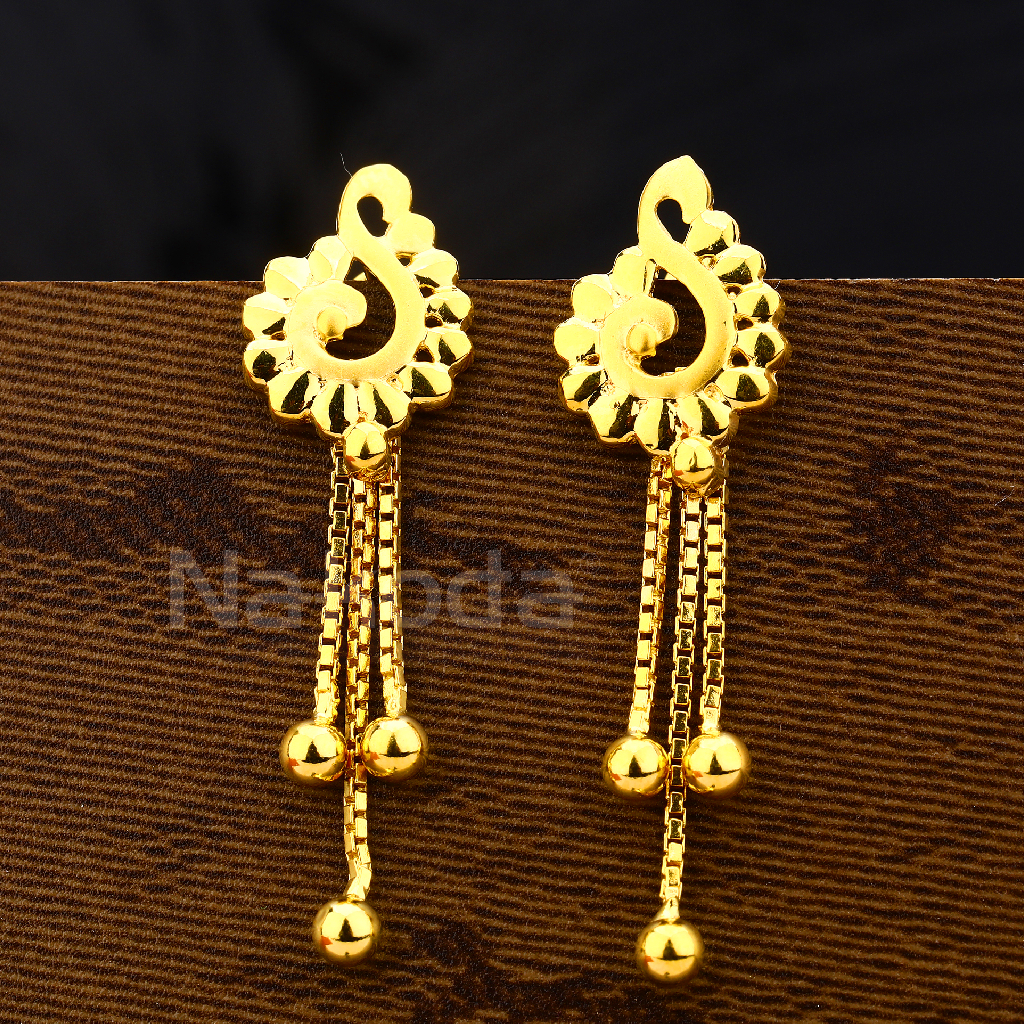 22KT Gold Ladies Gorgeous Plain Earring LPE330