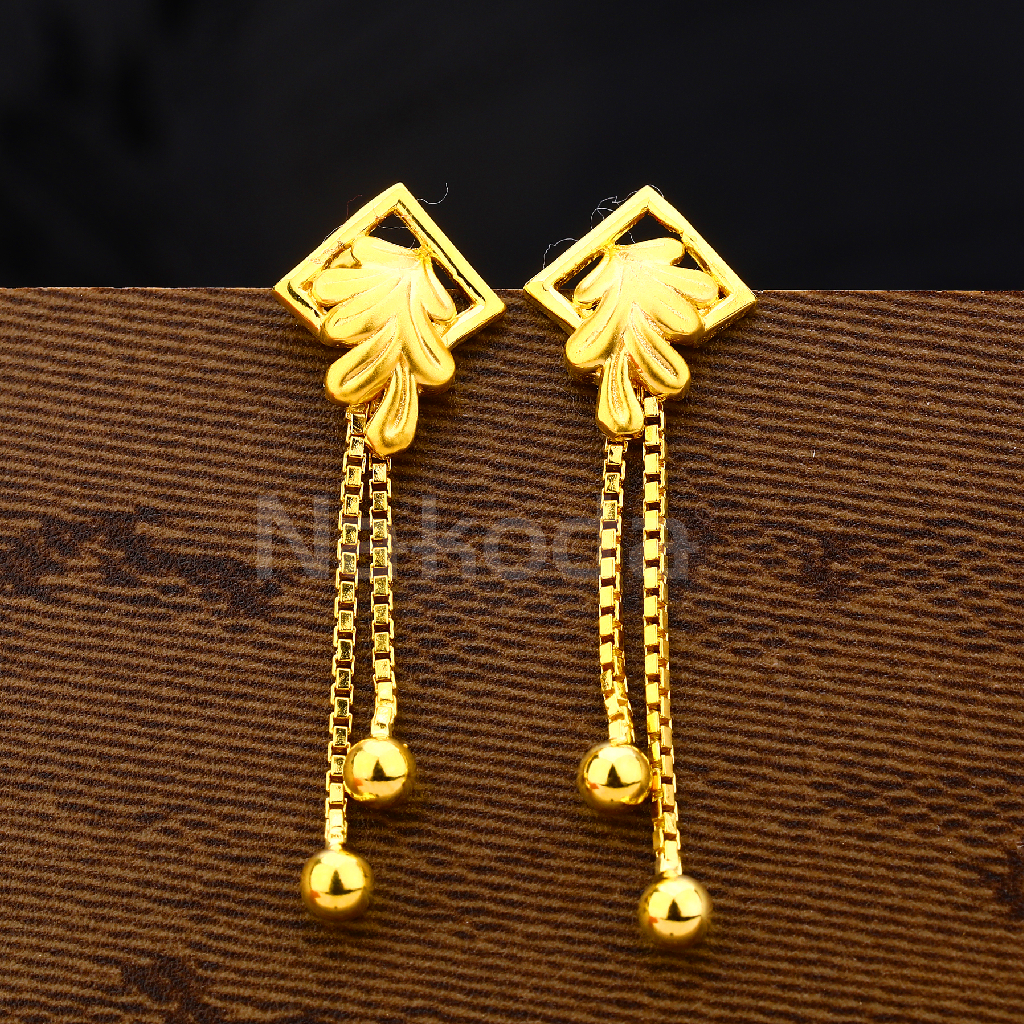 22KT Gold Ladies Classic Plain Earring LPE325