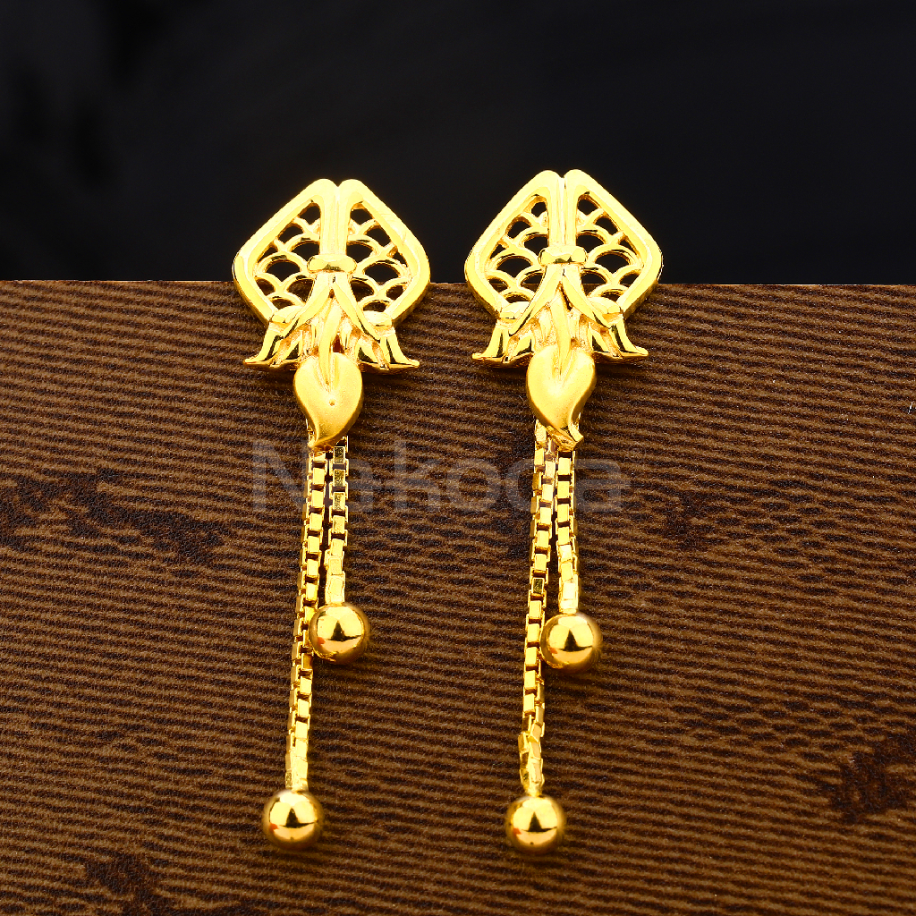 916 Gold Hallmark Fancy  Women'S Plain Earring LPE321