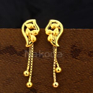 916 Gold Ladies Classic Plain Earring LPE310