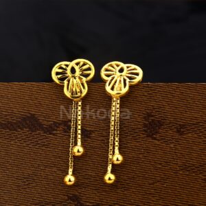 916 Gold Ladies Plain Earring LPE309