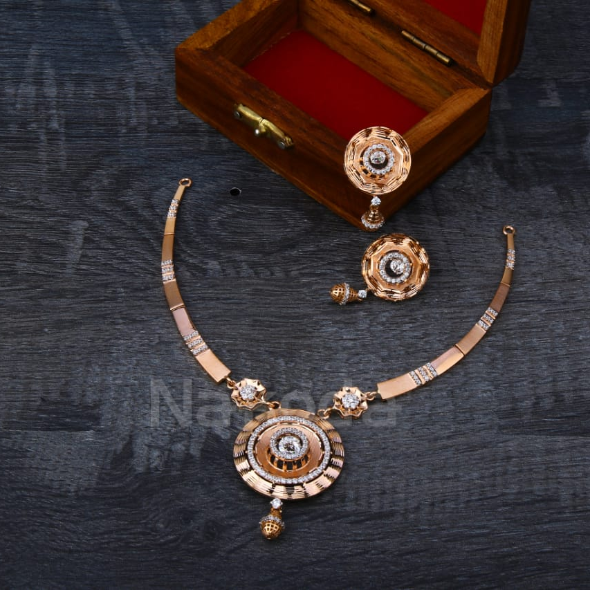 750 Rose Gold Ladies Delicate Necklace Set RN351