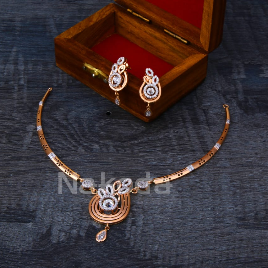 750 Rose Gold Ladies Designer Necklace Set RN352