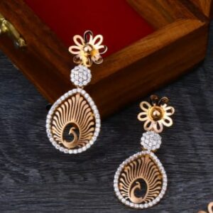 18KT Rose Gold CZ Designer Ladies Necklace Set RN359