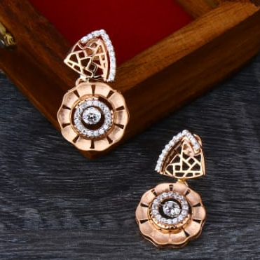 18KT Rose Gold CZ Delicate Ladies Necklace Set RN360 - Image 2
