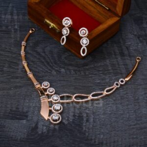 18KT Rose Gold Hallmark Gorgeous Ladies Necklace Set RN364