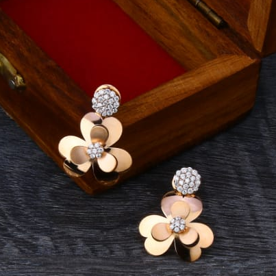 18KT Rose Gold Hallmark Fancy Ladies Necklace Set RN365 - Image 2